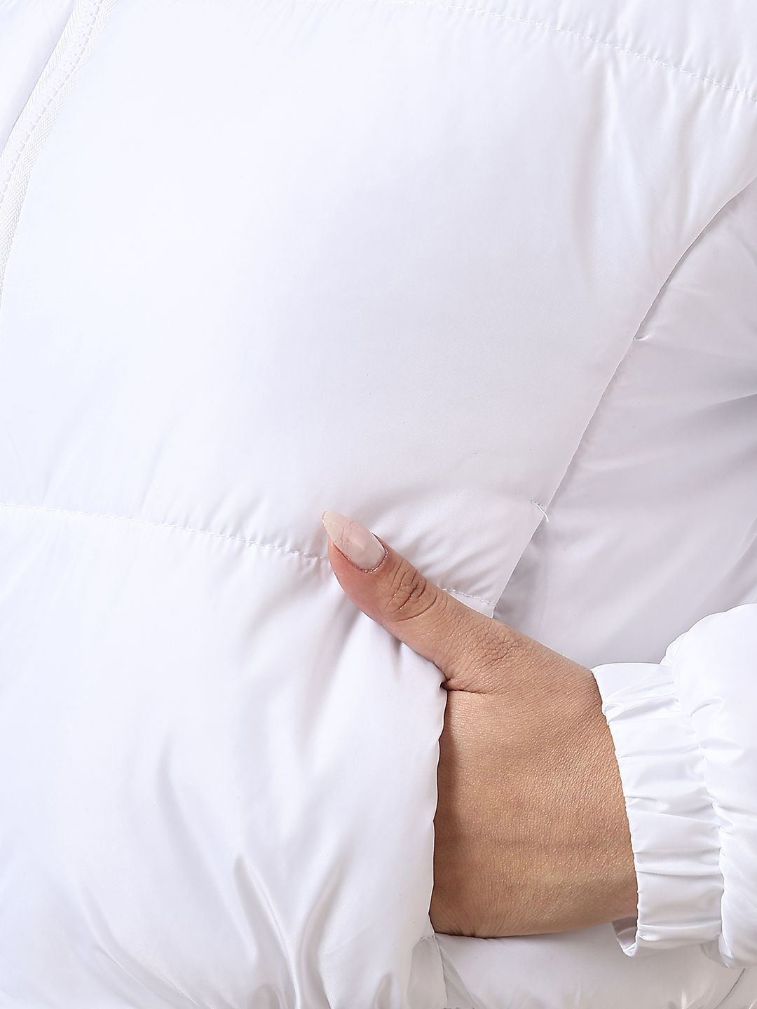 Kotty Women Mock Collar Solid Casual Puffer Insulator Jacket