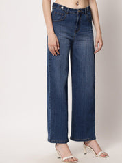Kotty Women Blue Jean Straight Fit Low-Rise Light Fade Stretchable Jeans
