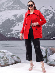 Kotty Women Spread Collar Double Breasted Overcoat