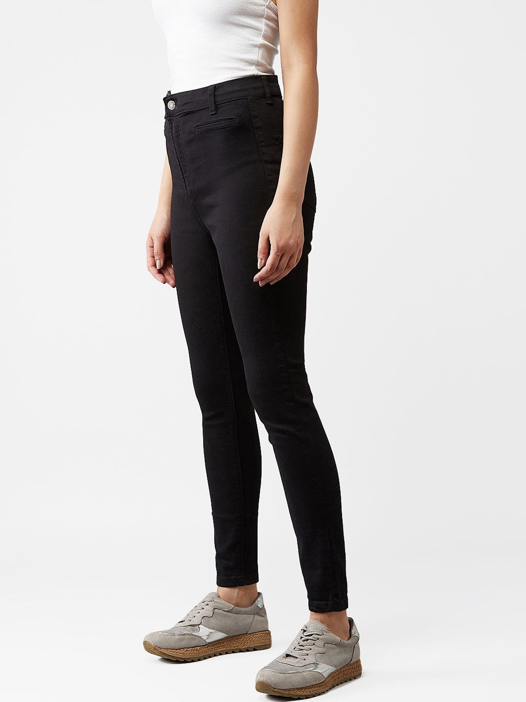 Kotty Women Black Skinny Fit High-Rise Clean Look Jeans