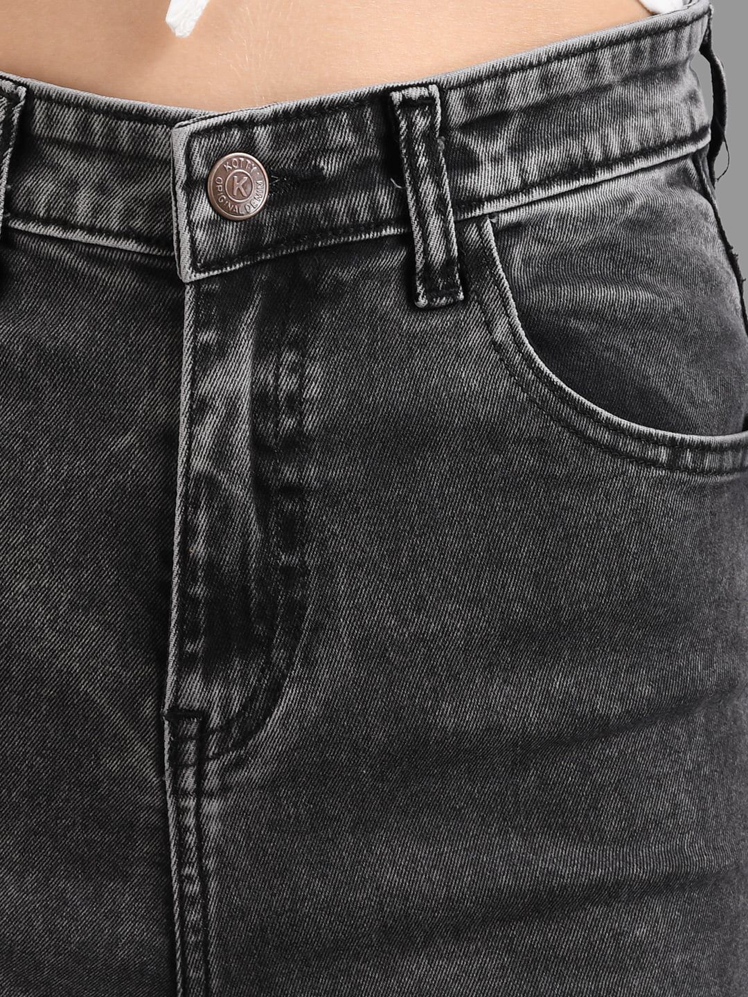 Kotty Women Flared High-Rise Cotton Lycra Stretchable Jeans