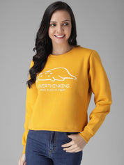 Kotty Women Yellow Printed Sweatshirt