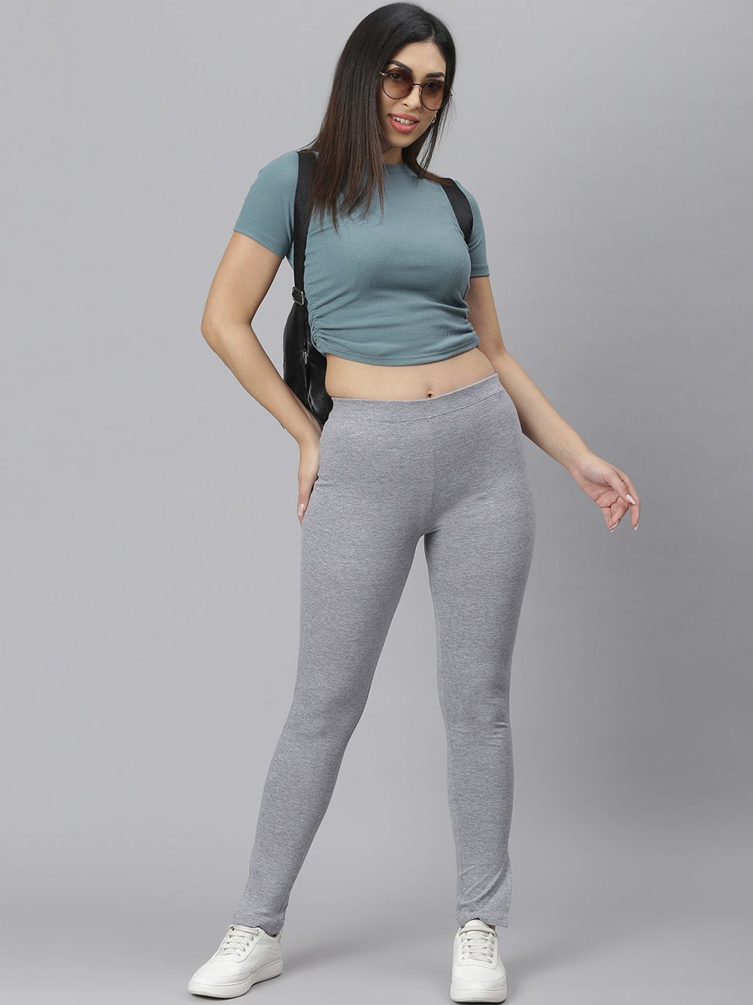 Kotty Women Grey Solid Straight-Fit Track Pants
