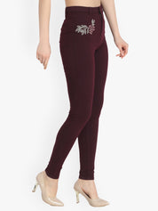 Kotty Women Maroon Skinny Fit High-Rise Clean Look Stretchable Jeans