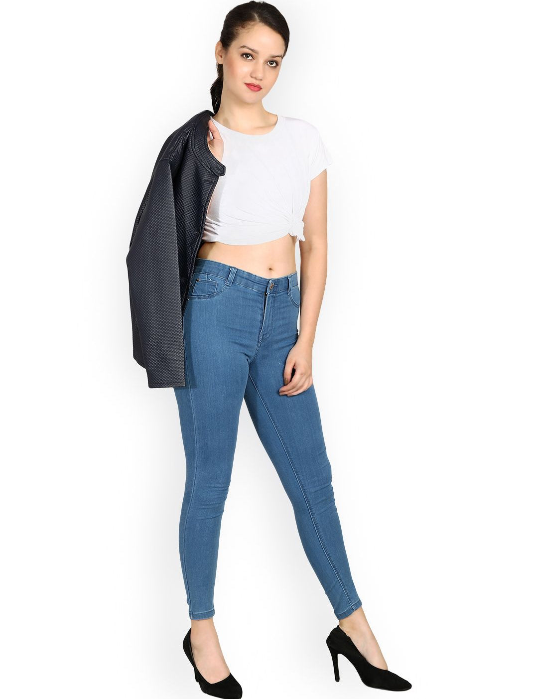 Kotty Women Blue Skinny Fit High-Rise Clean Look Jeans