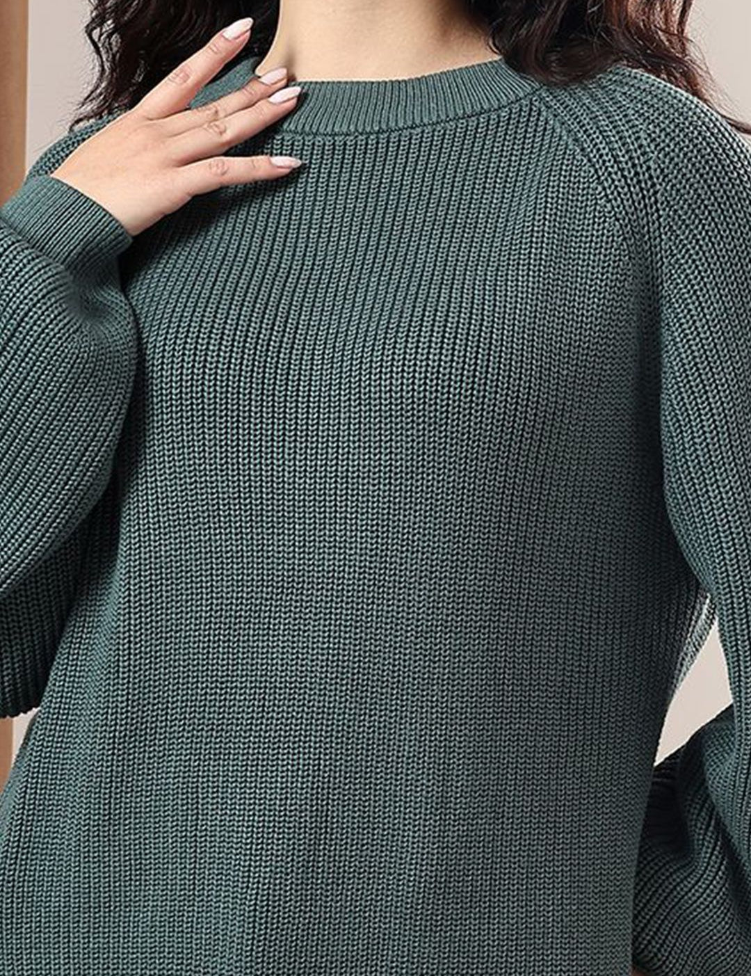 Kotty Women Round Neck Ribbed Pullover