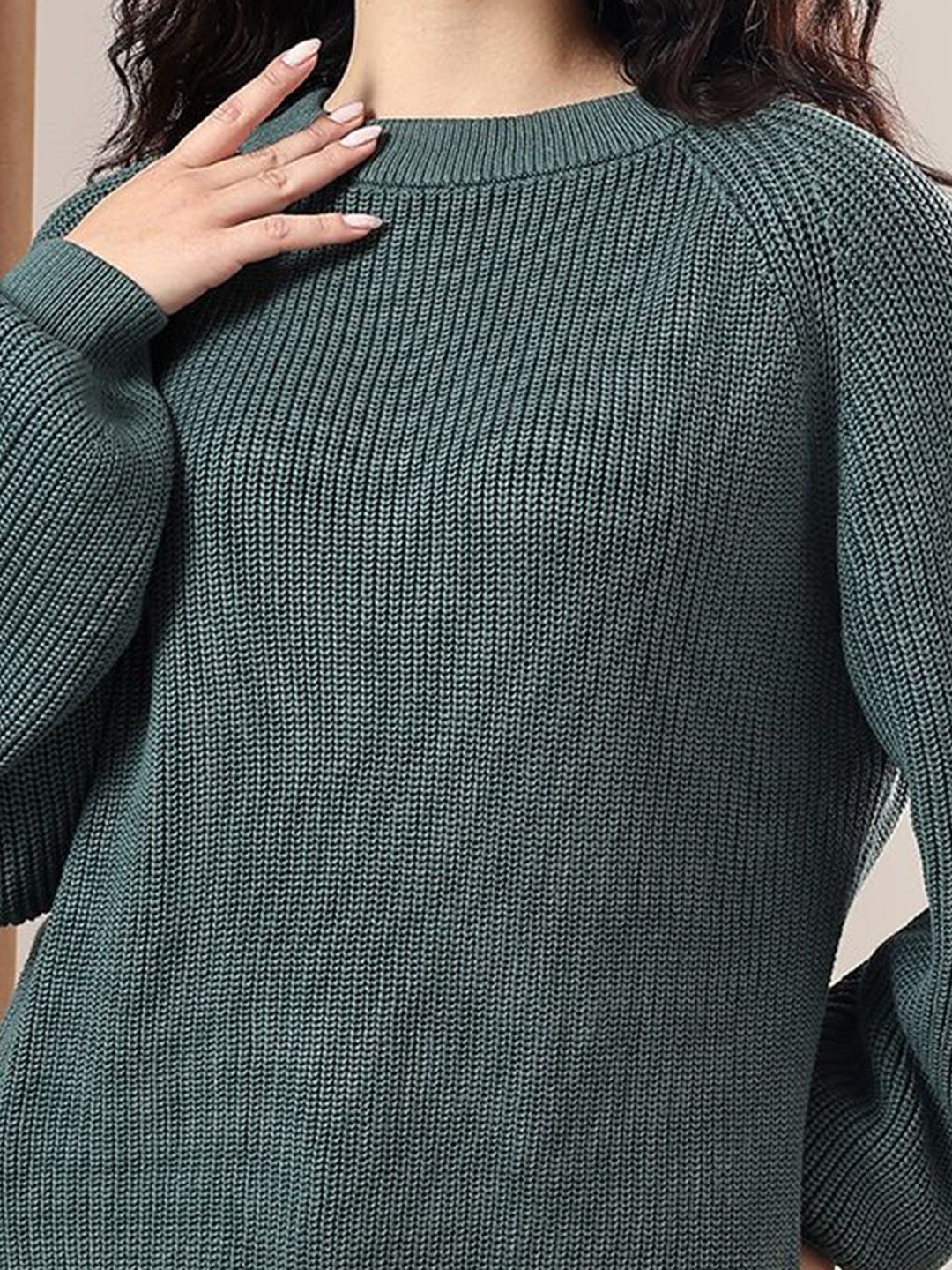 Kotty Women Round Neck Ribbed Pullover