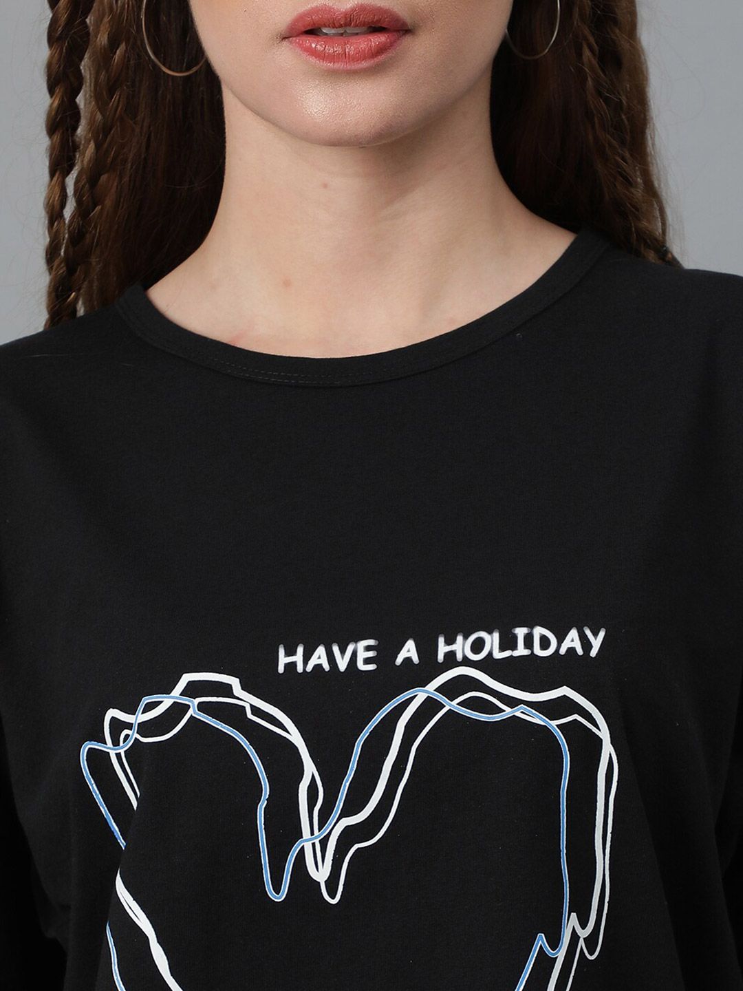 Kotty Graphic Printed Round Neck  Drop-Shoulder Sleeves Pure Cotton Oversized T-shirt