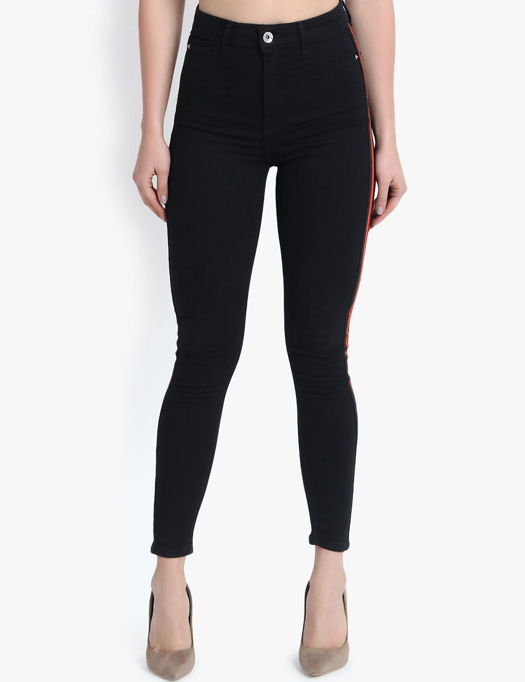 Kotty Women Black Skinny Fit High-Rise Clean Look Jeans