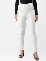 Kotty Women White Skinny Fit High-Rise Clean Look Jeans