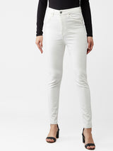 Kotty Women White Skinny Fit High-Rise Clean Look Jeans