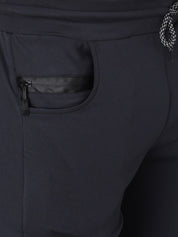 Kitty Men Navy Blue & Solid Straight-Fit Track Pants