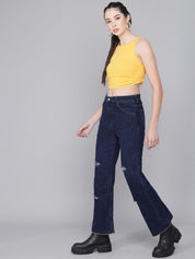 Kotty Women Blue High-Rise Mildly Distressed Jeans