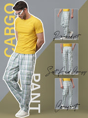 Kotty Men Checked Relaxed Low-Rise Easy Wash Trousers