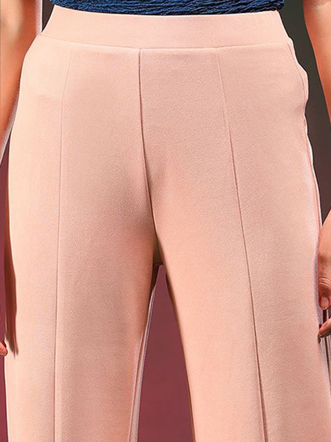 Kotty Women Relaxed Straight Fit High-Rise Easy Wash Regular Trousers