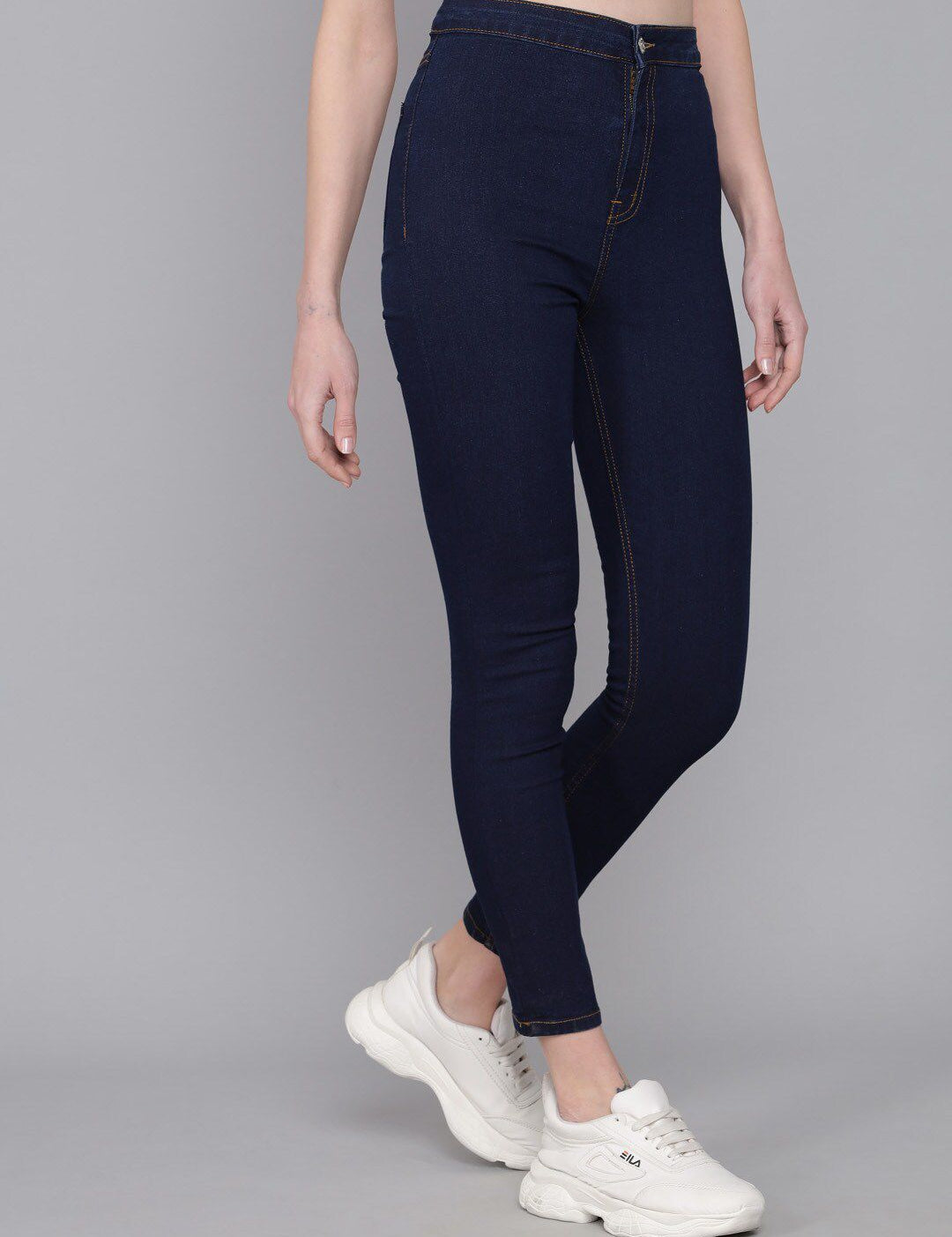 Kotty Women Blue Jean Skinny Fit High-Rise Cropped Jeans