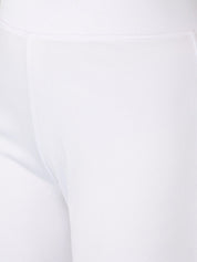 Kotty Women White Solid Flared Fit Parallel Trousers