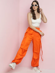 Kotty Women Relaxed Loose Fit High-Rise Easy Wash Parallel Trousers