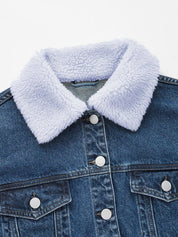 Kotty Washed Crop Cotton Denim Jacket