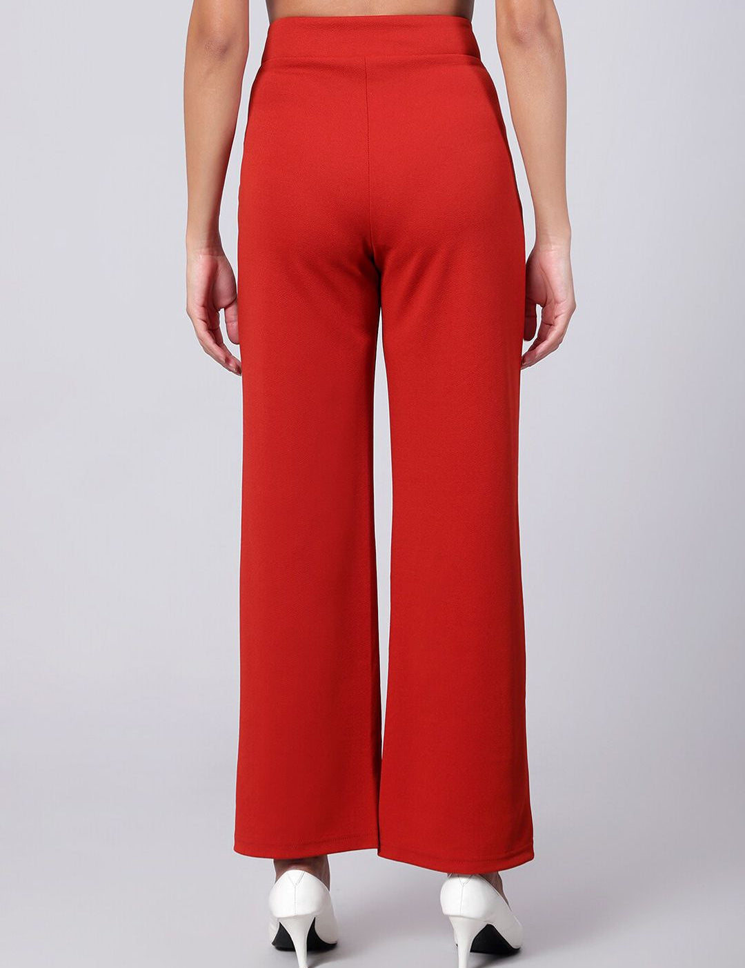 Kotty Women Pack Of 2 Relaxed Straight Leg High-Rise Easy Wash Parallel Trousers