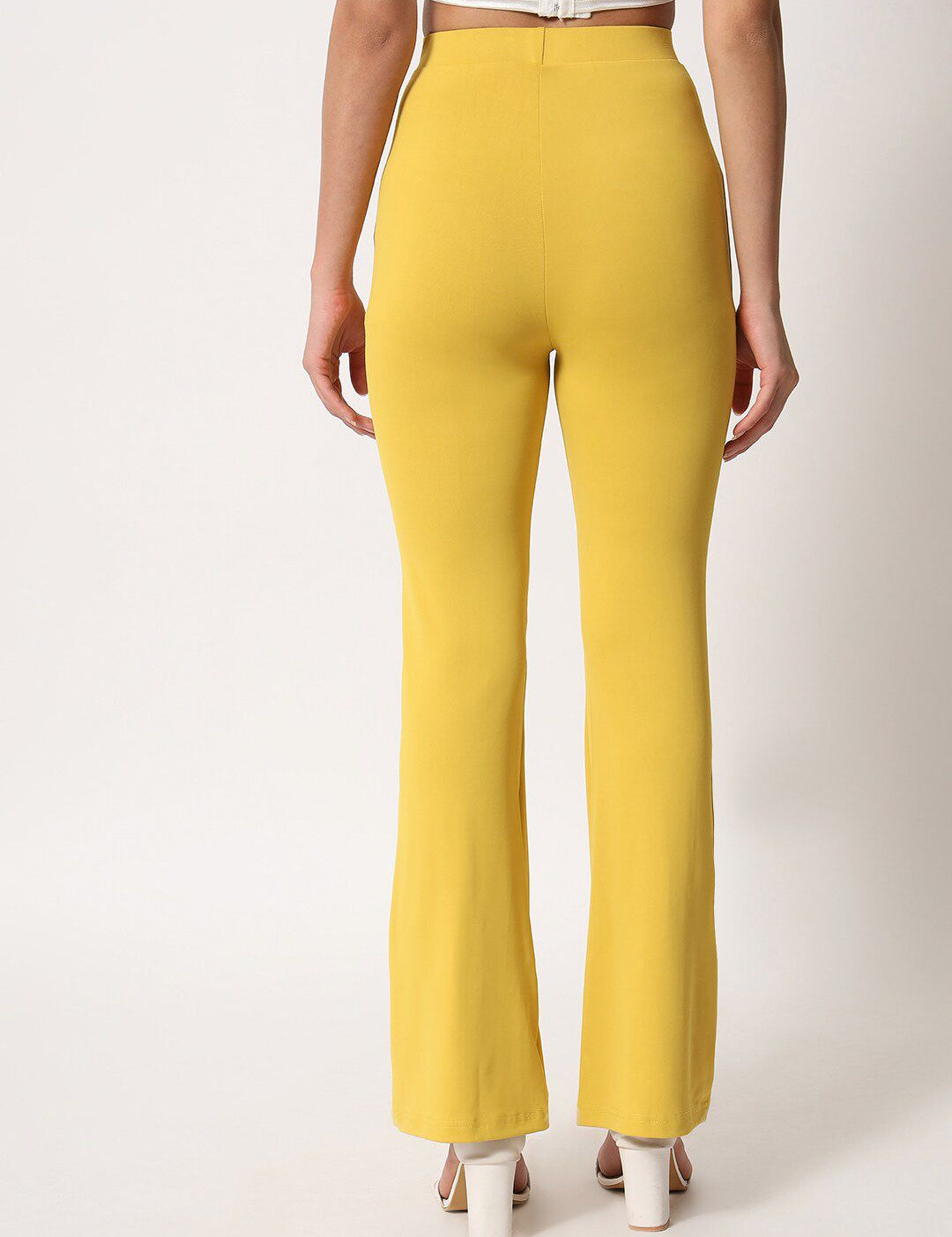 Kotty Women Yellow Relaxed Straight Leg High-Rise Easy Wash Trouser