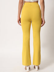 Kotty Women Yellow Relaxed Straight Leg High-Rise Easy Wash Trouser