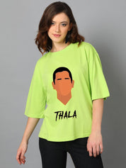 Kotty Women Graphic Printed Round Neck Cotton Oversized T-shirt