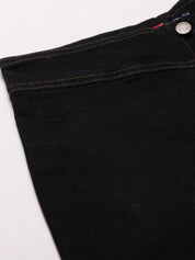 Kotty Women Navy Blue Flared High-Rise Stretchable Cropped Jeans