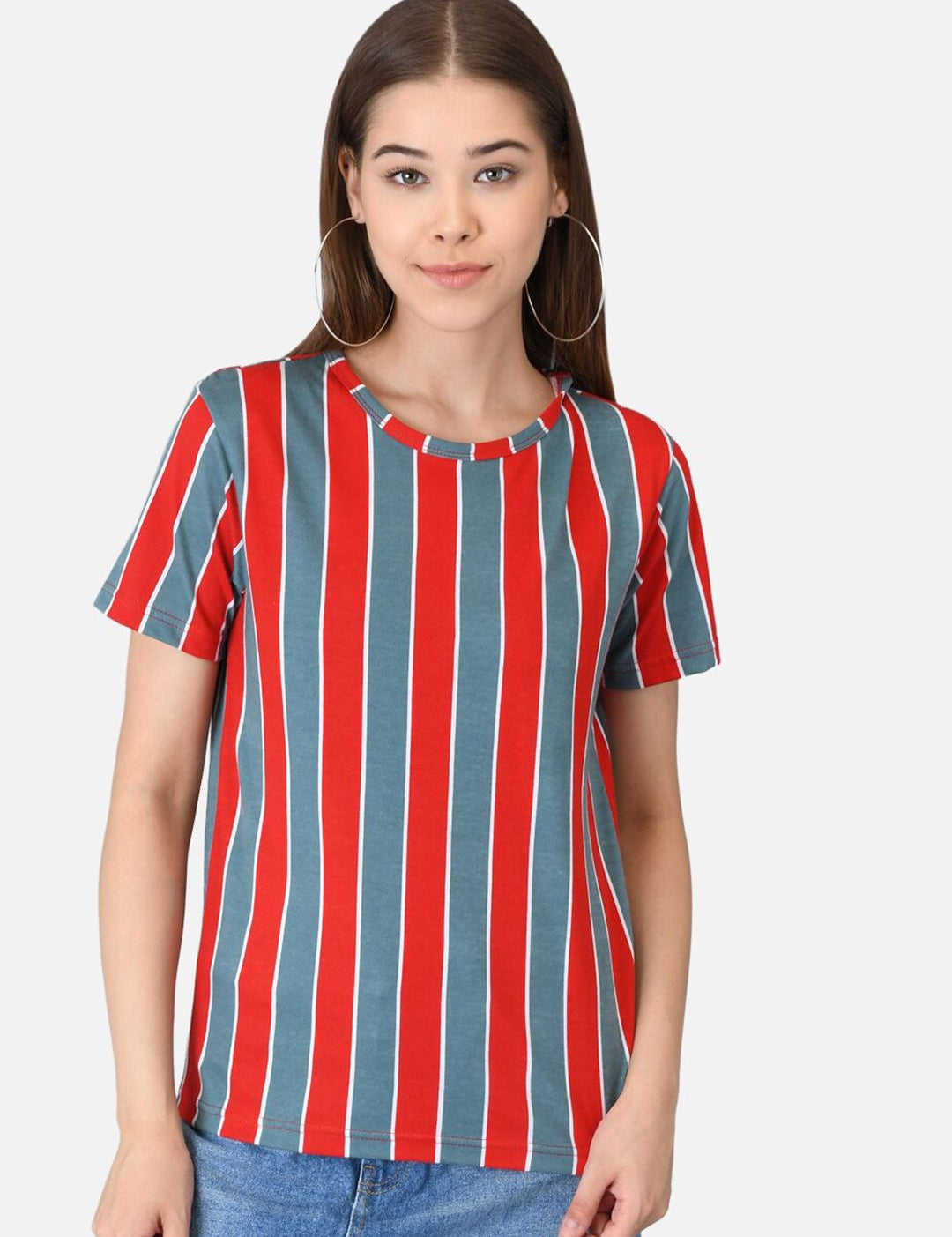 Kotty Women Pack of 2 Striped V-Neck T-shirts