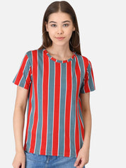 Kotty Women Pack of 2 Striped V-Neck T-shirts