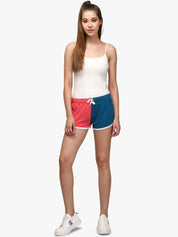 Kotty Women Red Colourblocked Regular Fit Regular Shorts