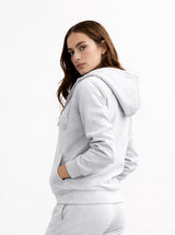 KOTTY Women's Light Gray Zip Up Hoodie Jogger Set