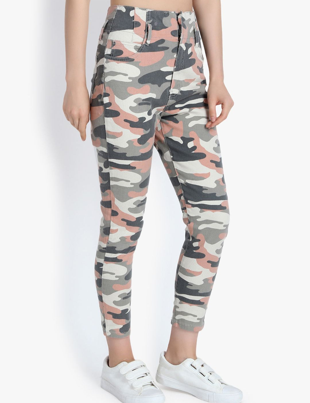 Kotty Women White & Black Skinny Fit High-Rise Clean Look Jeans