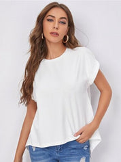 Kotty White Extended Sleeves Styled Back Top