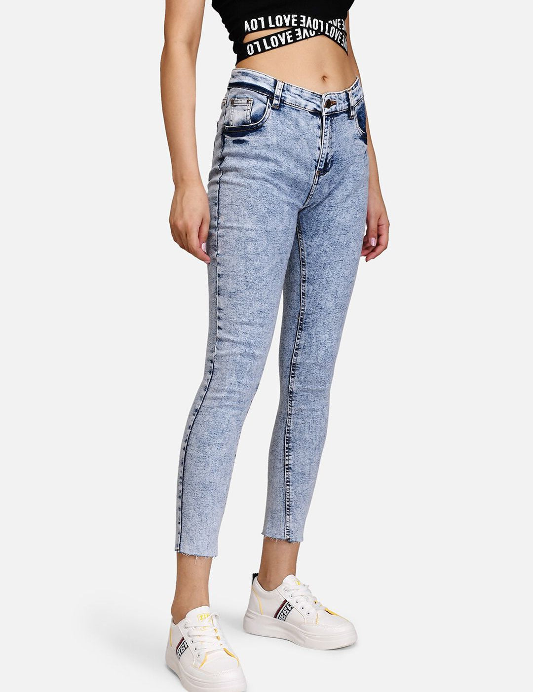 Kotty Women Blue Skinny Fit High-Rise Clean Look Jeans