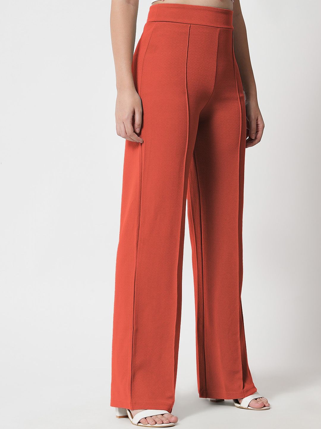 Kotty Women Pack Of 2 Relaxed Straight Leg High-Rise Easy Wash Trousers