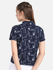 Kotty Floral Printed Pure Cotton High Neck Top