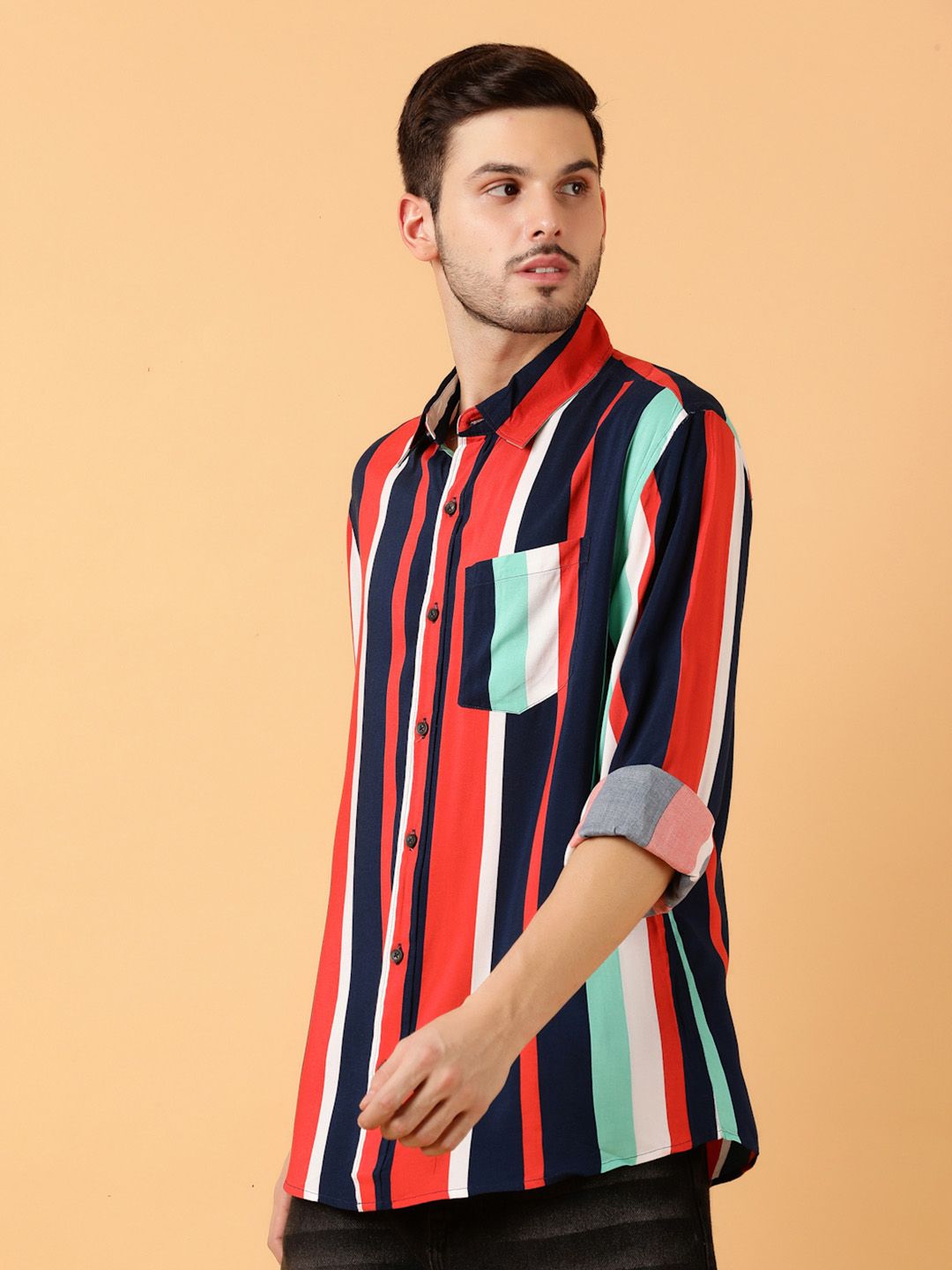Kotty Men Relaxed Spread Collar Graphic Printed Casual Shirt