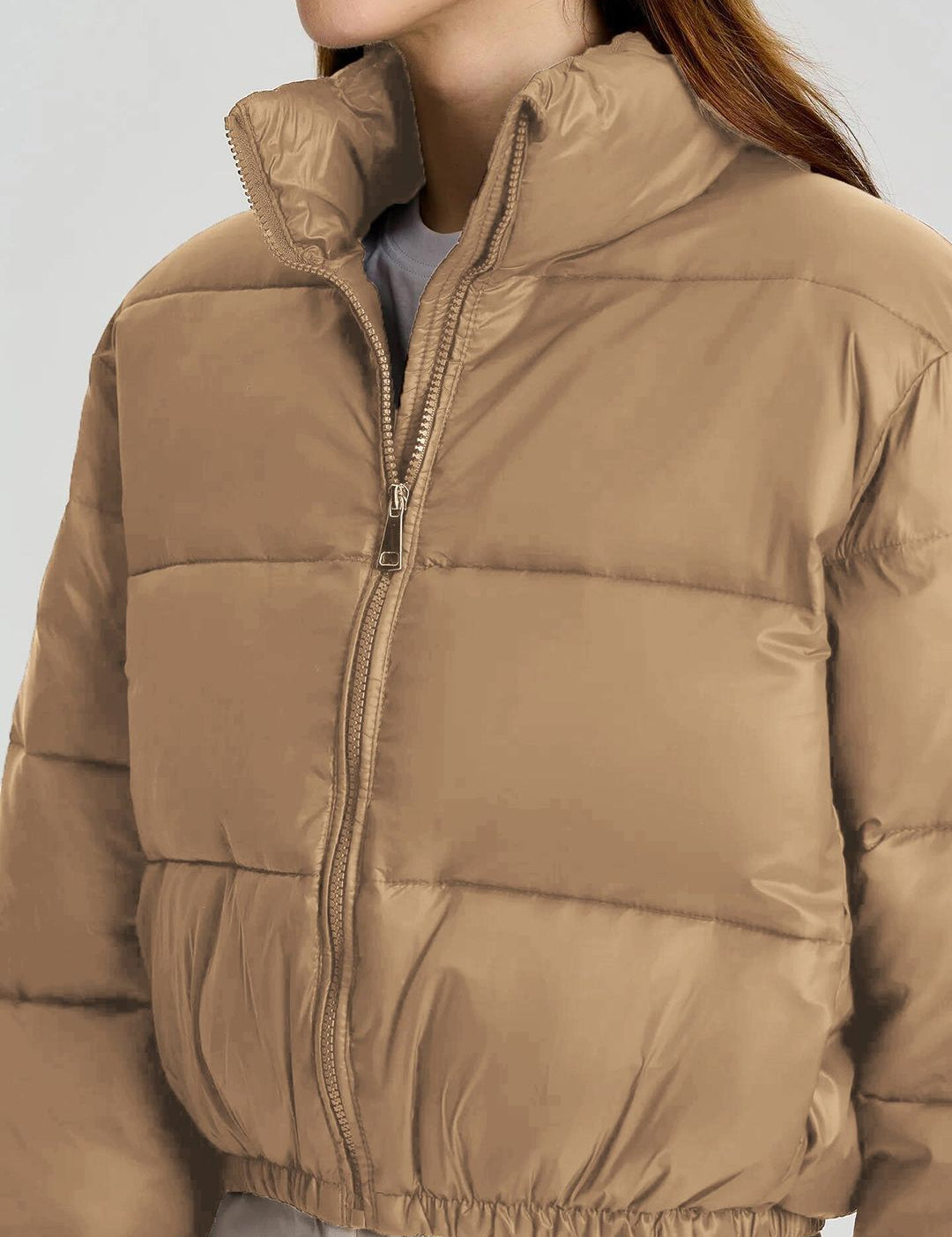 Kotty Mock Collar Crop Puffer Jacket