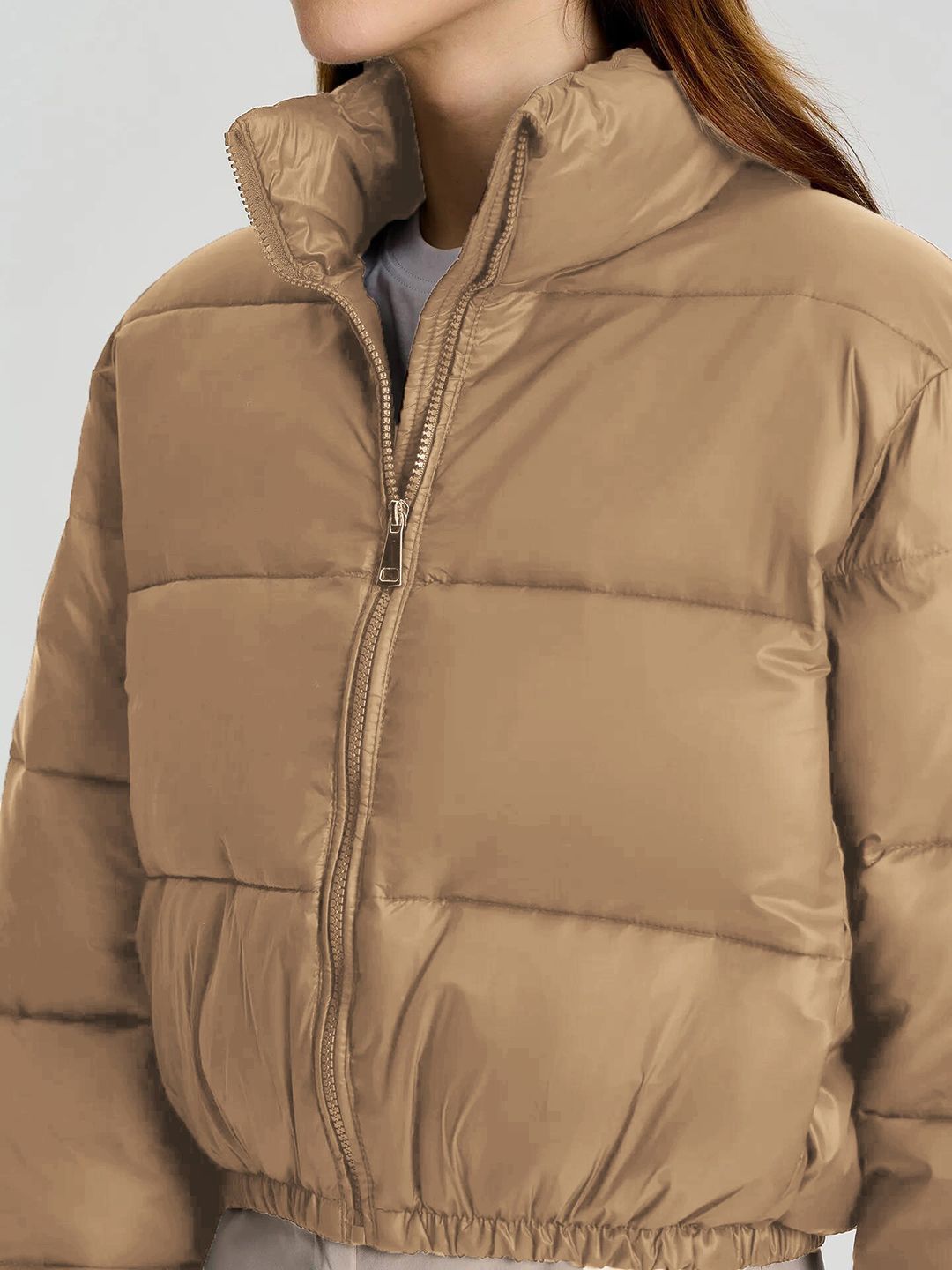 Kotty Mock Collar Crop Puffer Jacket