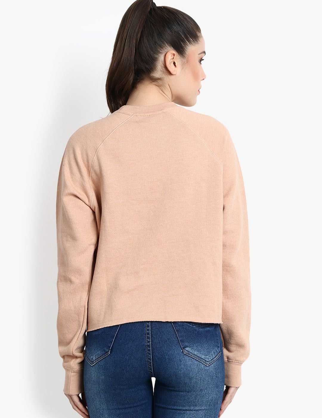 Kotty Women Peach-Coloured Printed Sweatshirt