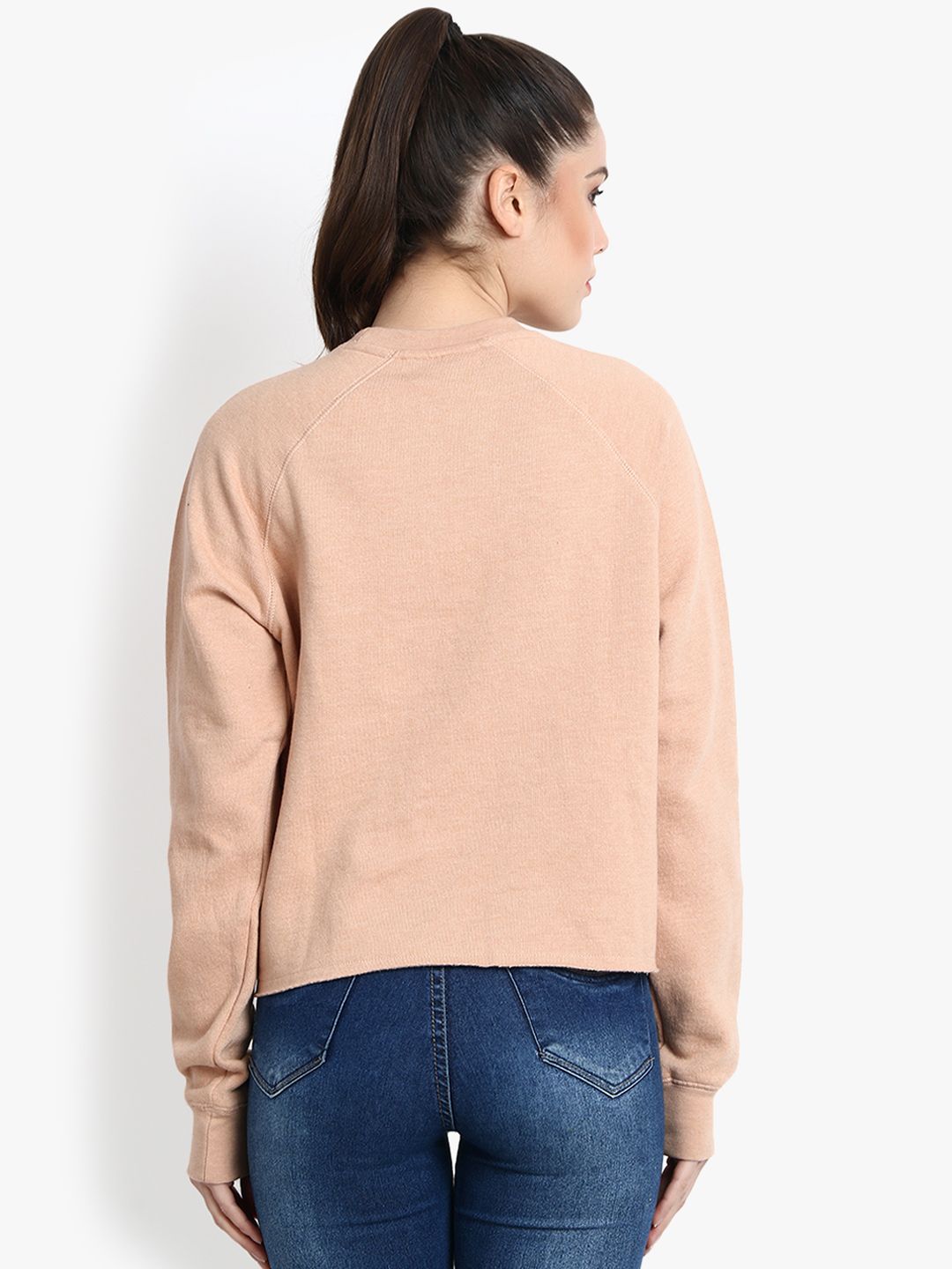 Kotty Women Peach-Coloured Printed Sweatshirt