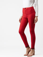 Kotty Women Maroon Skinny Fit Jeans