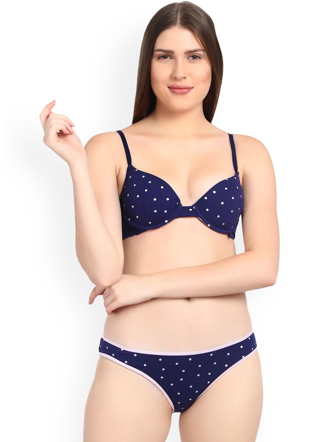 Kotty Women Blue Printed Lingerie Set KTTIW123