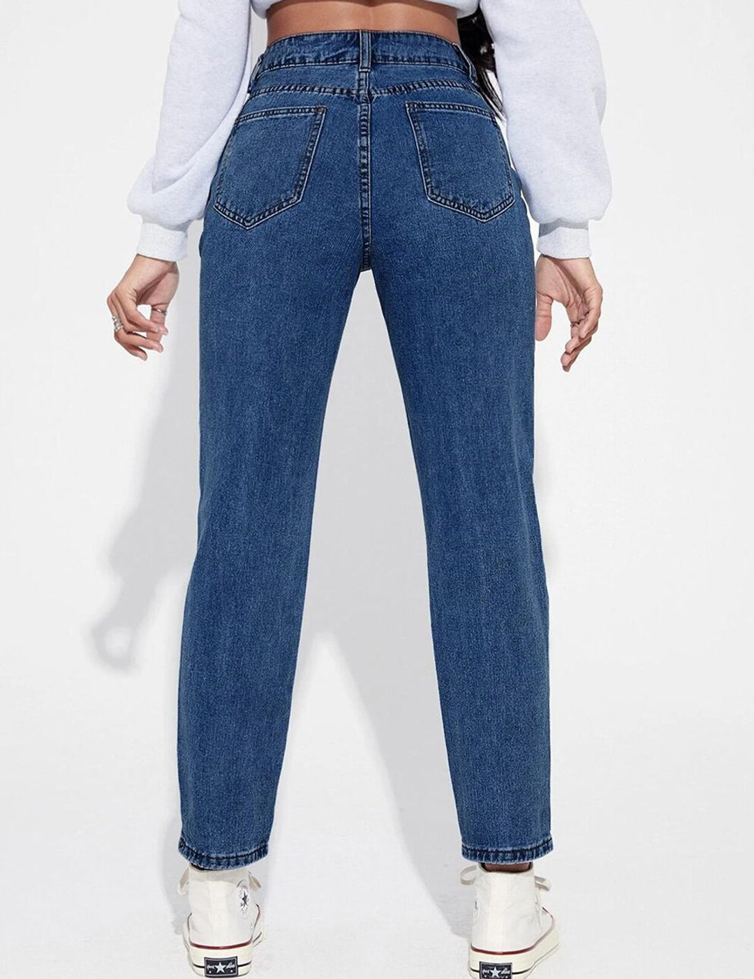 Kotty Women Blue Jean High-Rise Slash Knee Stretchable Jeans