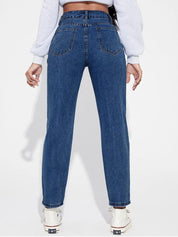 Kotty Women Blue Jean High-Rise Slash Knee Stretchable Jeans