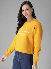 Kotty Women Yellow Printed Sweatshirt