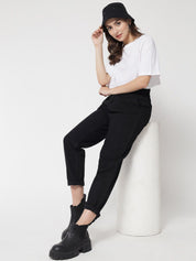 Kotty Women Black Jean Relaxed Fit High-Rise Stretchable Jeans