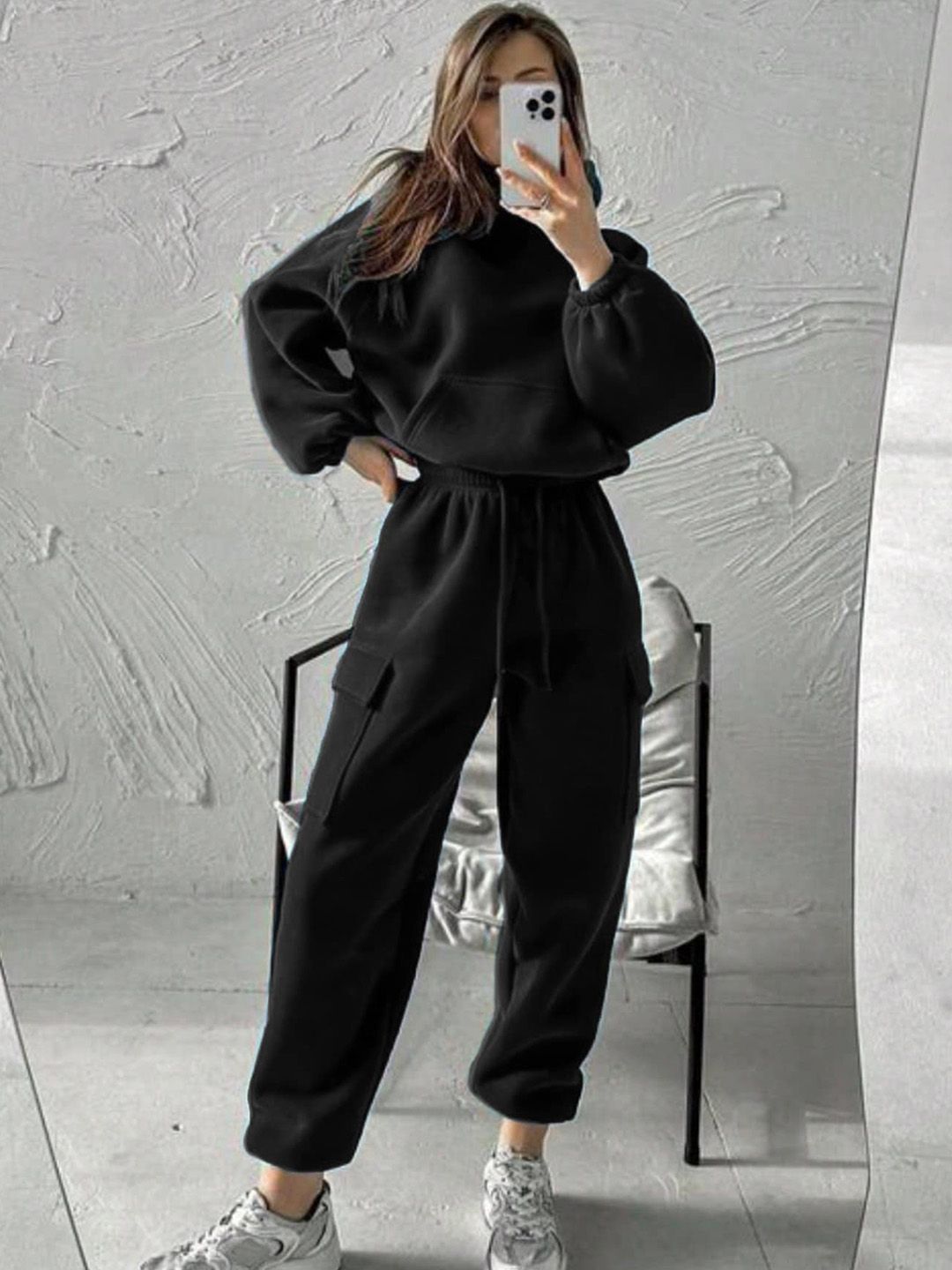 Kotty Hooded Mid Rise Sweatshirt With Joggers 