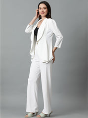 Kotty White Shawl Neck Blazer & Trousers